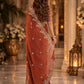 Rajwada Brown Chiffon Embellished Solid Saree For Women
