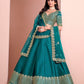 Rajwada Teal Green Silk Blend Embellished Lehenga For Women
