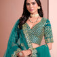 Rajwada Teal Green Silk Blend Embellished Lehenga For Women