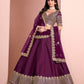 Rajwada Wine Silk Blend Embellished Lehenga For Women