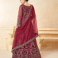 Rajwada Red Net Embroidered Semi stitched Kurta Set For Women