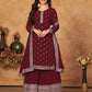 Rajwada Maroon Georgette Embroidered Semi stitched Kurta Set with Inner For Women