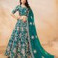 Rajwada Blue Silk Blend Embellished Lehenga For Women