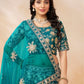 Rajwada Blue Silk Blend Embellished Lehenga For Women
