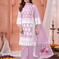 Rajwada Purple Georgette Embroidered Semi stitched Kurta Set For Women