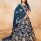 Rajwada Navy Blue Silk Blend Embellished Lehenga For Women