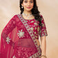Rajwada Dark Pink Silk Blend Embellished Lehenga For Women