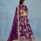 Rajwada Wine Silk Blend Embellished Lehenga For Women