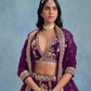 Rajwada Wine Silk Blend Embellished Lehenga For Women