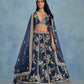 Rajwada Dark Grey Silk Blend Embellished Lehenga For Women
