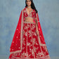 Rajwada Red Silk Blend Embellished Lehenga For Women