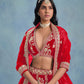Rajwada Red Silk Blend Embellished Lehenga For Women
