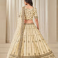 Rajwada Ivory Silk Blend Embellished Lehenga For Women