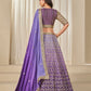 Rajwada Purple Silk Blend Embellished Lehenga For Women