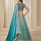 Rajwada Light Blue Silk Blend Embellished Lehenga For Women
