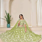 Rajwada Pista Green Organza Embroidered Lehenga For Women