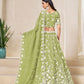 Rajwada Pista Green Organza Embroidered Lehenga For Women