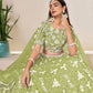 Rajwada Pista Green Organza Embroidered Lehenga For Women