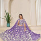 Rajwada Lavender Organza Embroidered Lehenga For Women