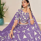 Rajwada Lavender Organza Embroidered Lehenga For Women