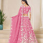 Rajwada Light Pink Organza Embroidered Lehenga For Women