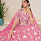 Rajwada Light Pink Organza Embroidered Lehenga For Women