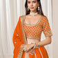 Rajwada Orange Silk Blend Embellished Lehenga For Women