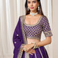 Rajwada Dark Purple Silk Blend Embellished Lehenga For Women