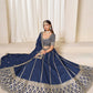 Rajwada Navy Blue Silk Blend Embellished Lehenga For Women