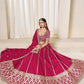 Rajwada Dark Pink Silk Blend Embellished Lehenga For Women