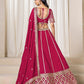 Rajwada Dark Pink Silk Blend Embellished Lehenga For Women