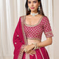 Rajwada Dark Pink Silk Blend Embellished Lehenga For Women