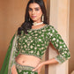 Rajwada Olive Organza Embellished Lehenga For Women