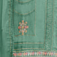 Rajwada Sea Green Embroidered Organza Semi Stitched Kurta Set With Dupatta For Women