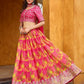 Rajwada Pink Silk Blend Embellished Lehenga For Women