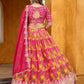 Rajwada Pink Silk Blend Embellished Lehenga For Women