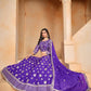 Rajwada Purple Organza Embellished Lehenga For Women