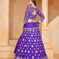 Rajwada Purple Organza Embellished Lehenga For Women