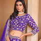 Rajwada Purple Organza Embellished Lehenga For Women