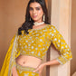 Rajwada Yellow Organza Embellished Lehenga For Women
