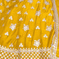 Rajwada Yellow Embroidered Organza Semi Stitched Lehenga With Unstitched Blouse For Women