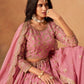 Rajwada Dusty Pink Organza Embellished Lehenga For Women