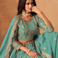 Rajwada Sea Green Organza Embellished Lehenga For Women