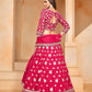Rajwada Dark Pink Organza Embellished Lehenga For Women