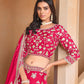 Rajwada Dark Pink Organza Embellished Lehenga For Women