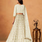 Rajwada Off White Silk Blend Embellished Lehenga For Women