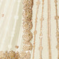 Rajwada Off White Silk Blend Embellished Lehenga For Women