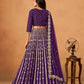 Rajwada Deep Purple Silk Blend Embellished Lehenga For Women