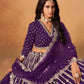 Rajwada Deep Purple Silk Blend Embellished Lehenga For Women