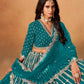 Rajwada Teal Blue Silk Blend Embellished Lehenga For Women